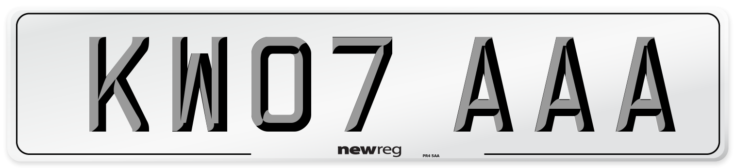 KW07 AAA Number Plate from New Reg